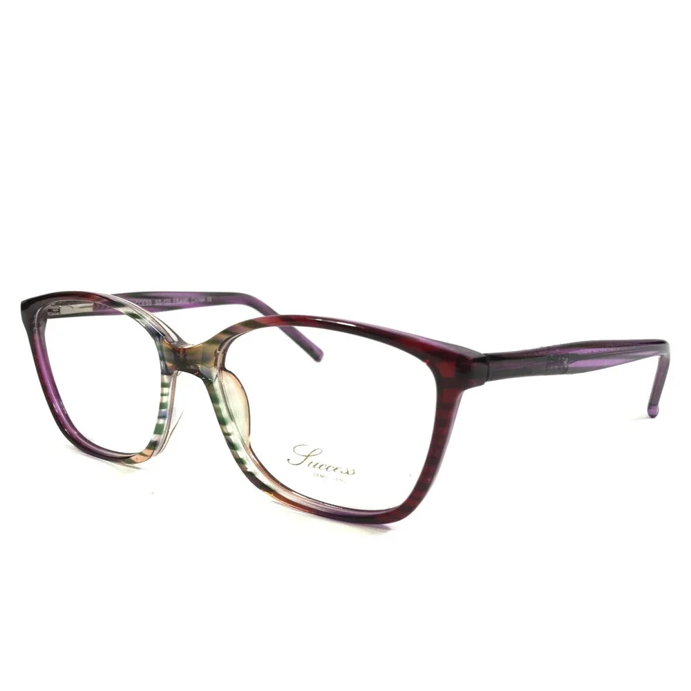 Success Eyeglasses Frames SS-105 PURPLE/MIST Brown Cat Eye Full Rim 54-15-140